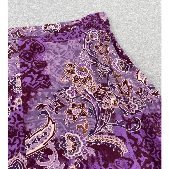 y2k Coldwater Creek Floral Maxi Skirt PL Purple Paisley Fairy Whimsigoth Boho - Picture 11 of 11